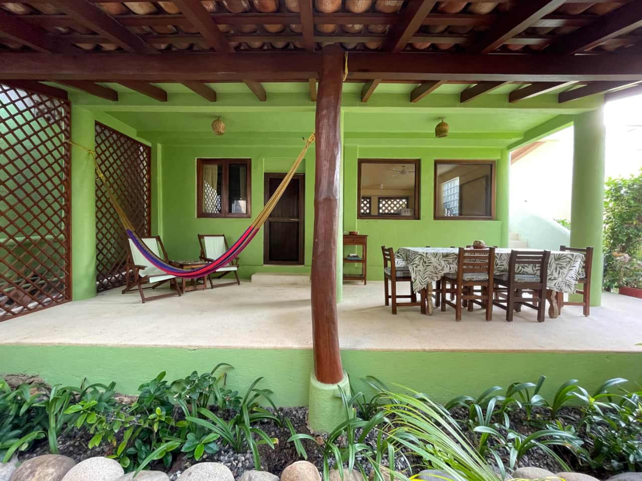 Front terrace, hammock
