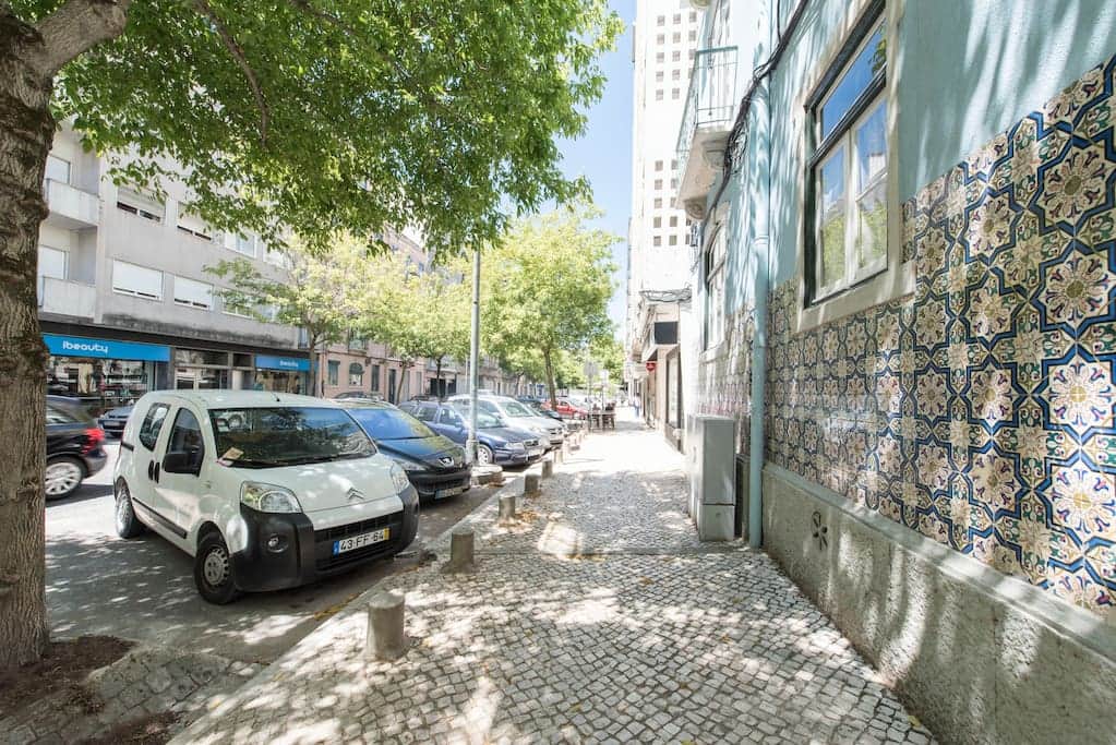 Street in front of the building