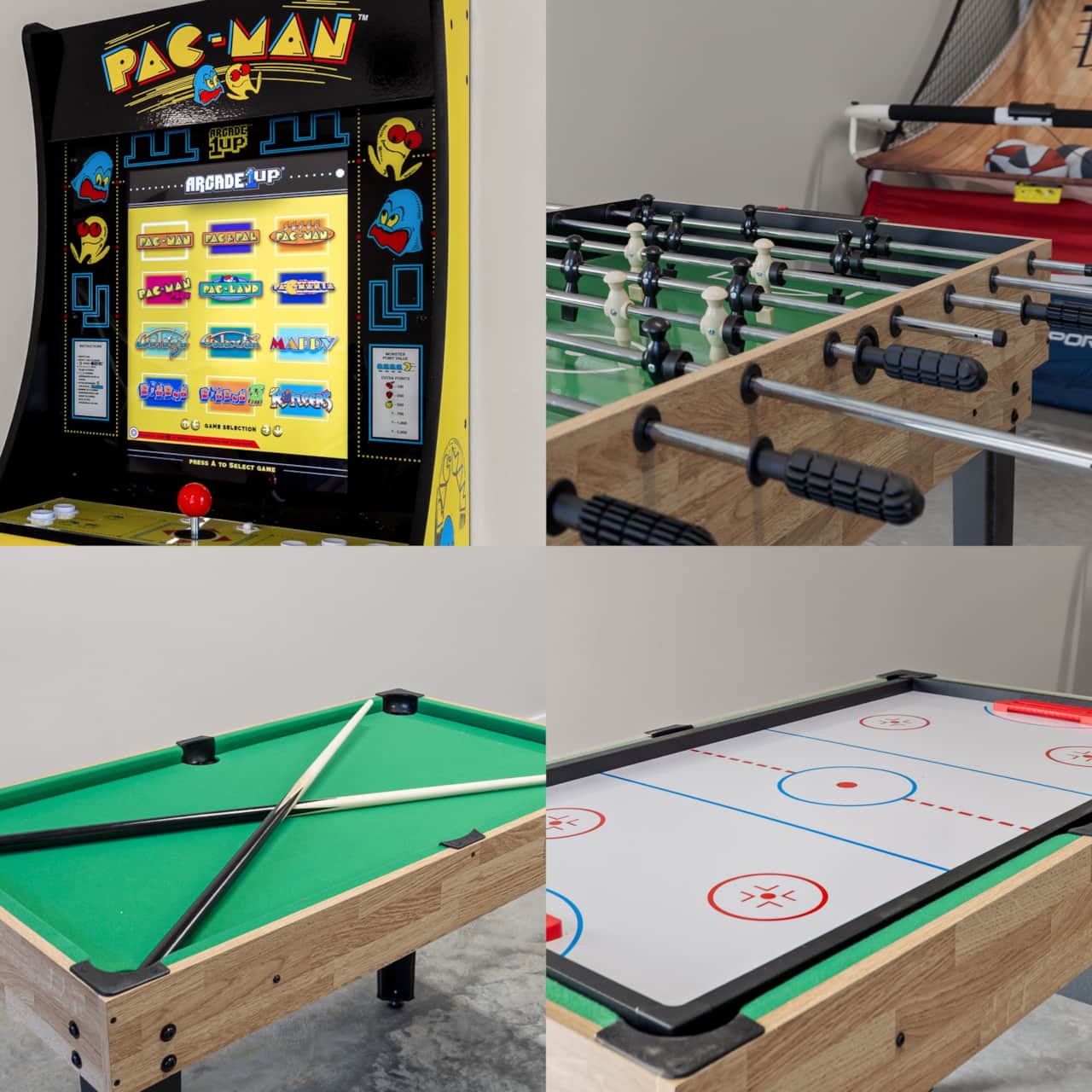 Game Room with Card Table, PAC-MAN, Darts, Basketball, Foosball, Pool etc