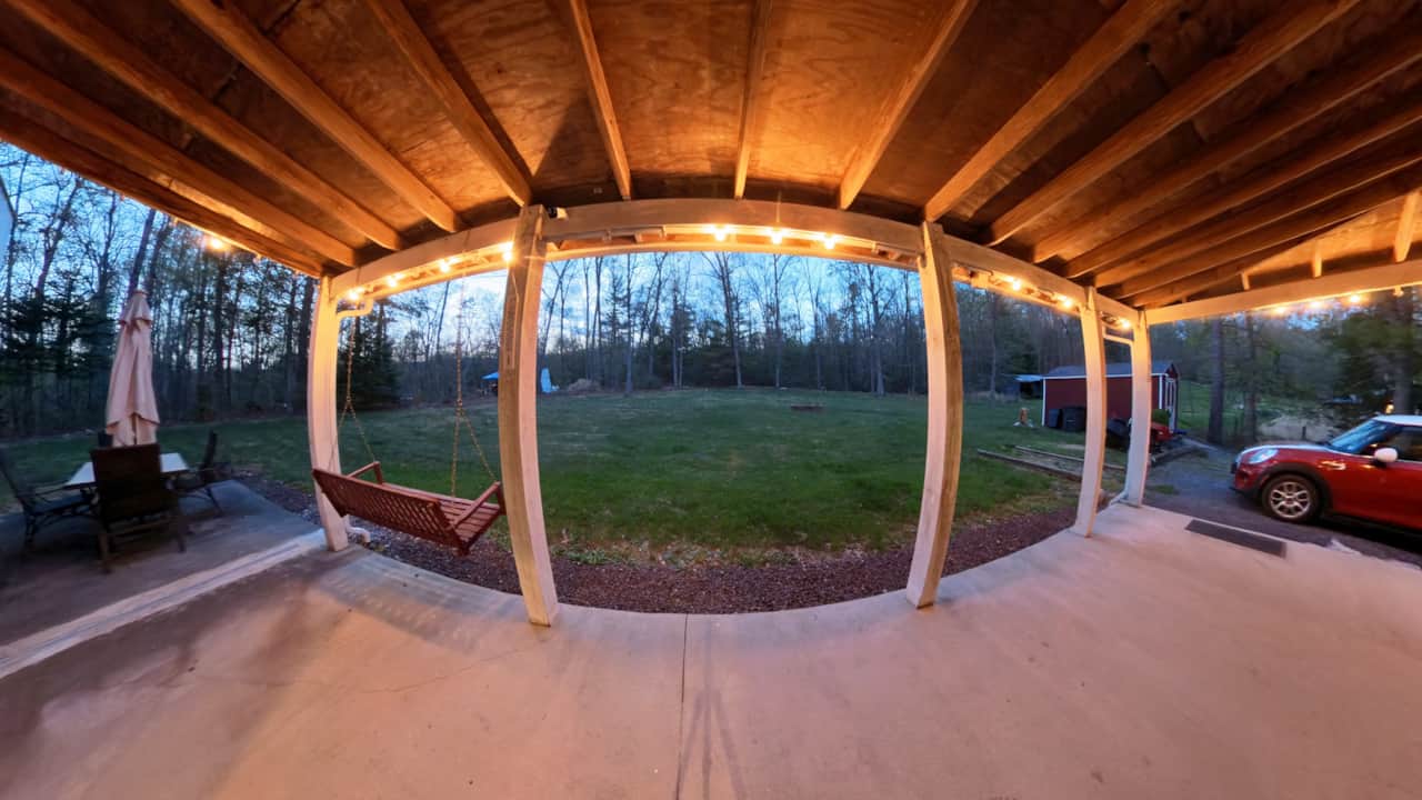 Back porch with view of national forest