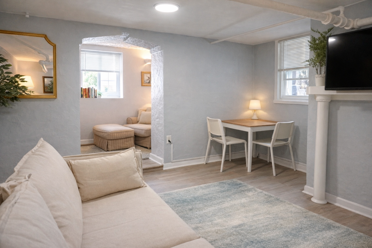 Full of charm and character, this unique space offers a warm, inviting stay