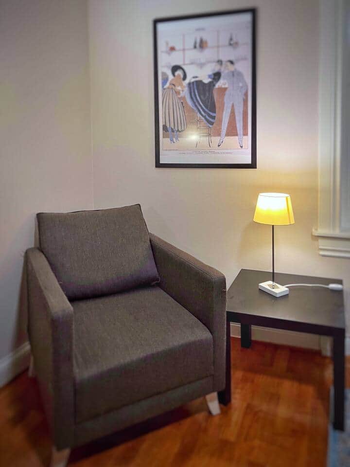 Bedroom 1: cozy sitting area  Bedroom 1: cozy sitting area