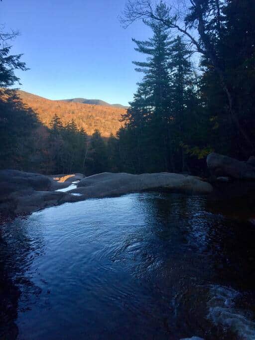Water and granite at The Basin in Franconia Notch