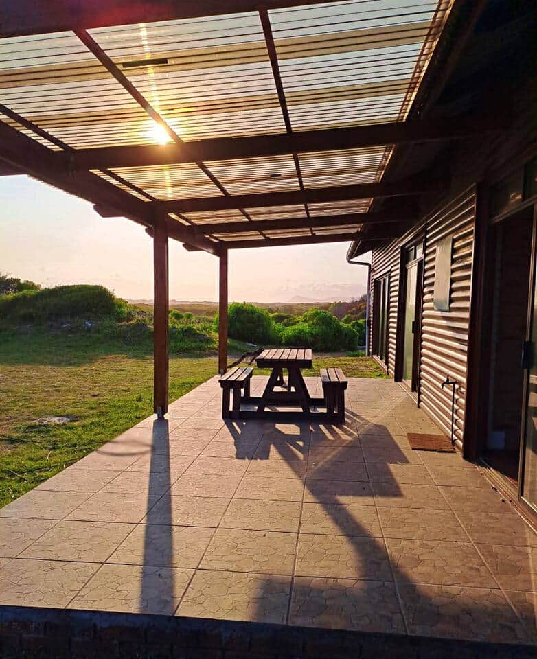 Shaded patio area