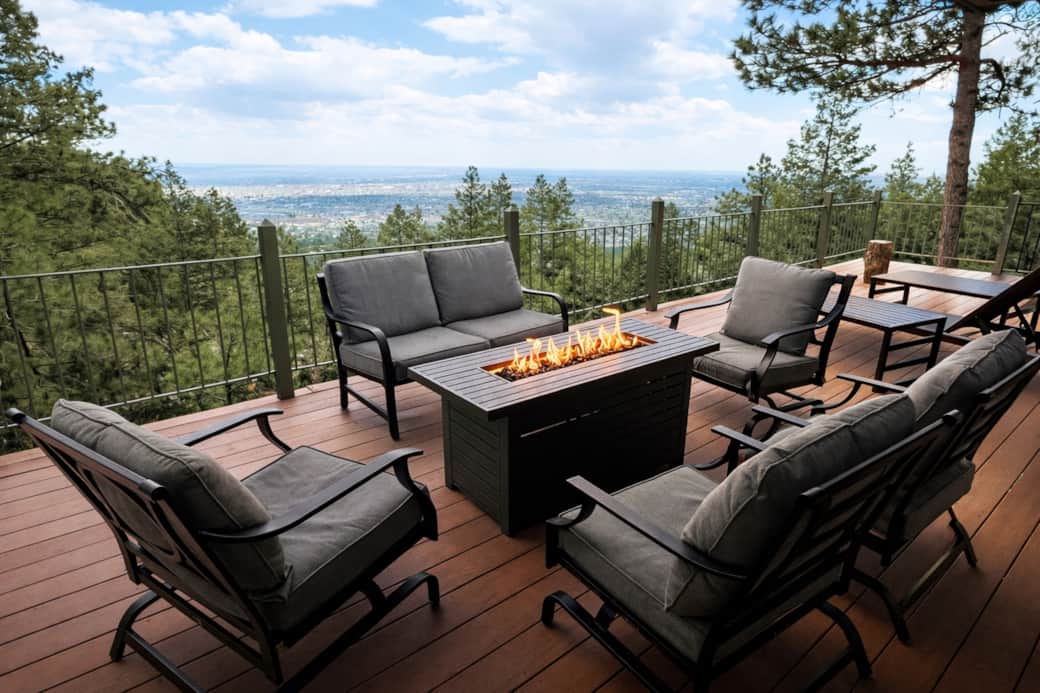 Deck chair firepit daylight version