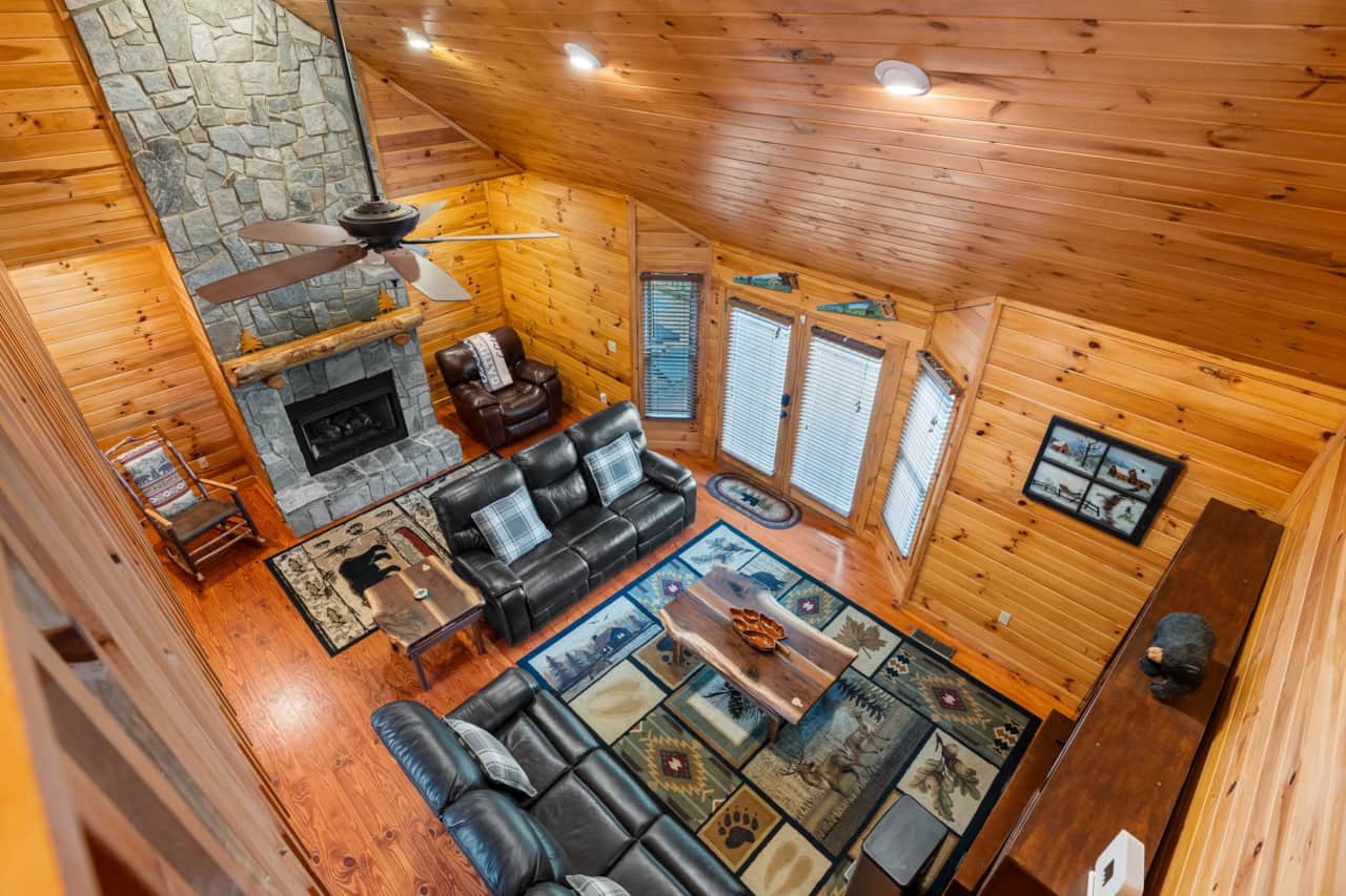 Main level living area from above