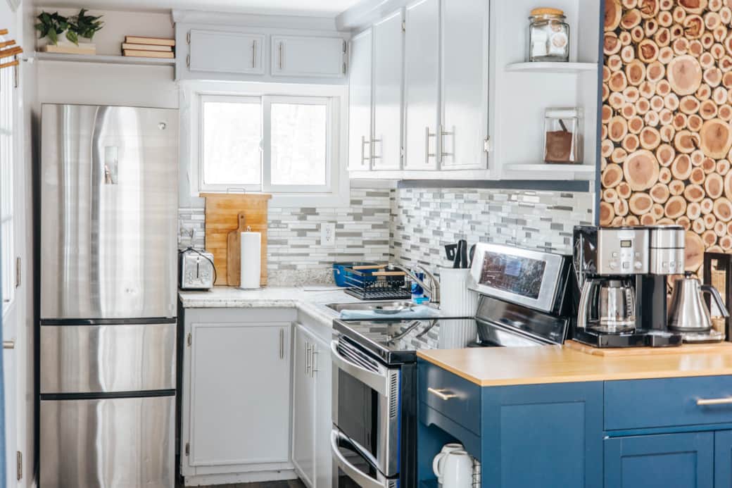 Kitchen island and prep space with room to cook, serve, and gather. Kitchen island and prep space with room to cook, serve, and gather.