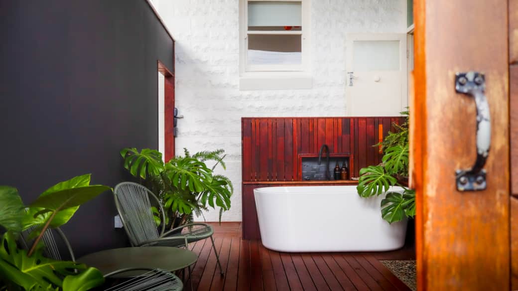 Relax in your private outdoor bath