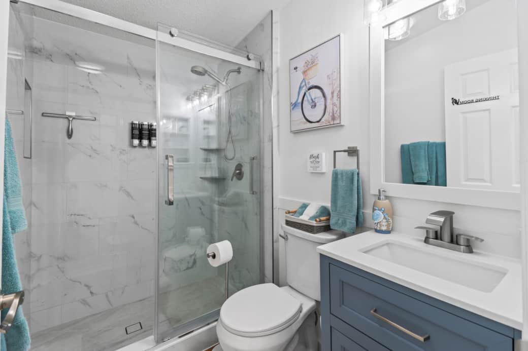 Guest bath with a walk-in shower