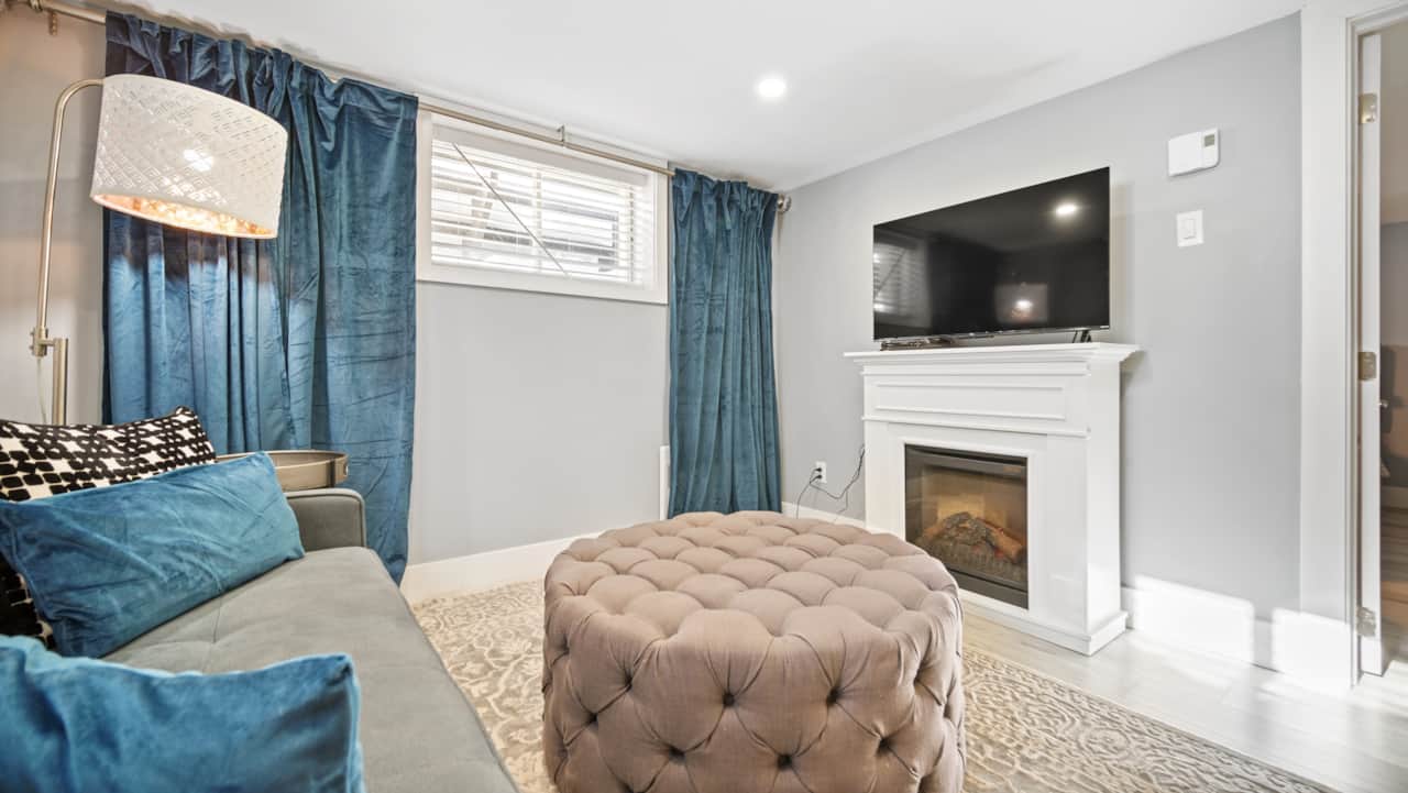 TV and Fireplace