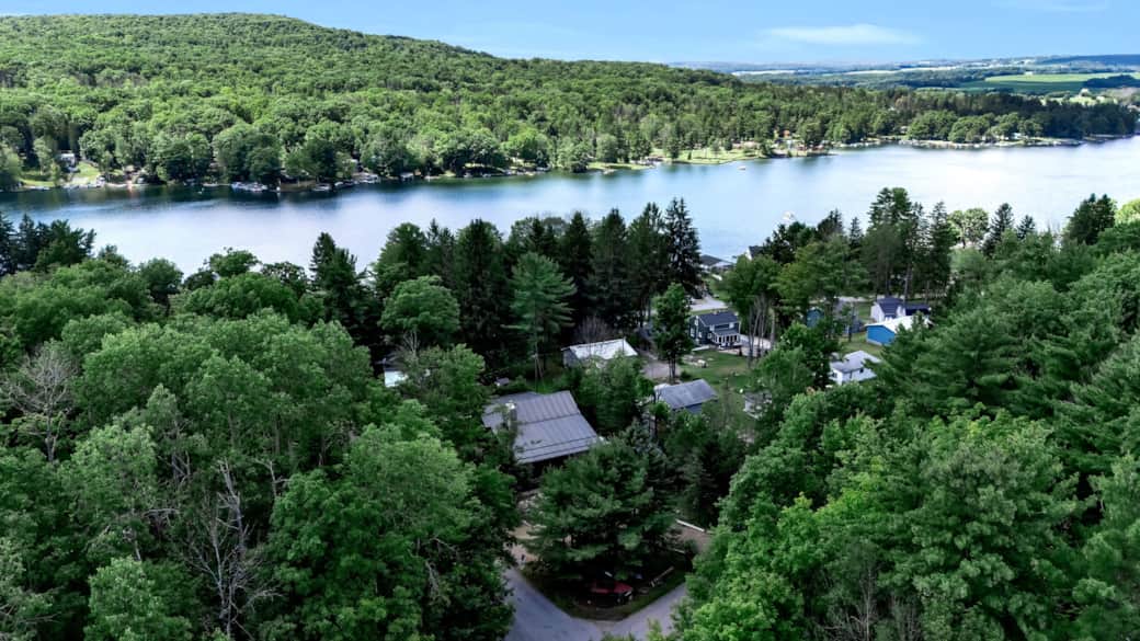 Above view showing lake location