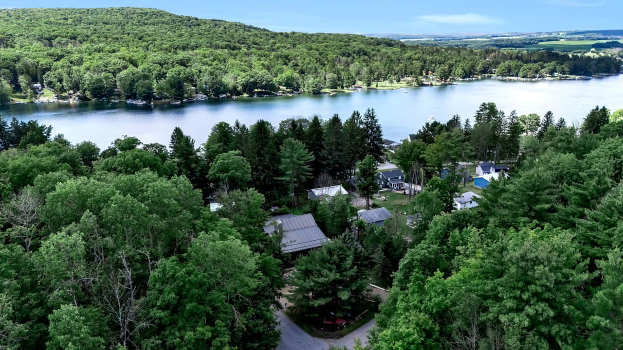 Above view showing lake location