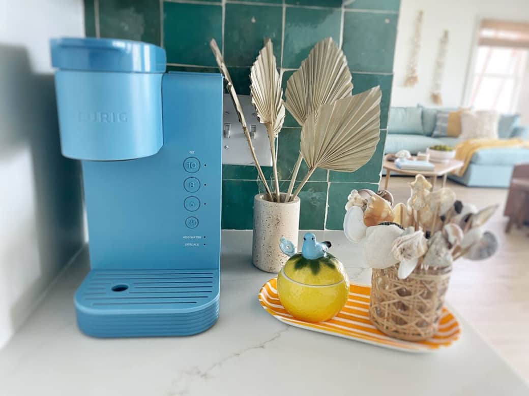 We provide both a Keurig and a standard Coffee Pot (not shown) for your convenience and group preference.  