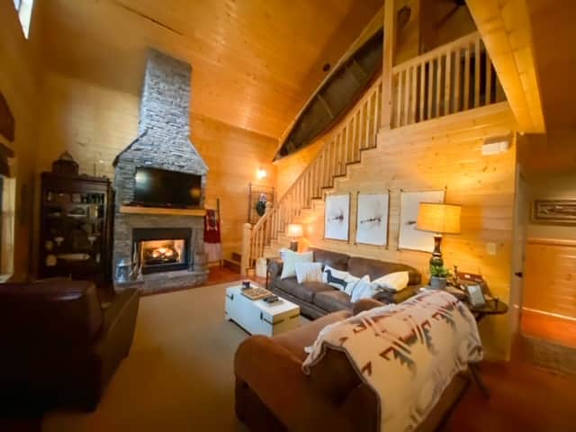 Living Room w/ Gas stone fireplace Living Room w/ Gas stone fireplace