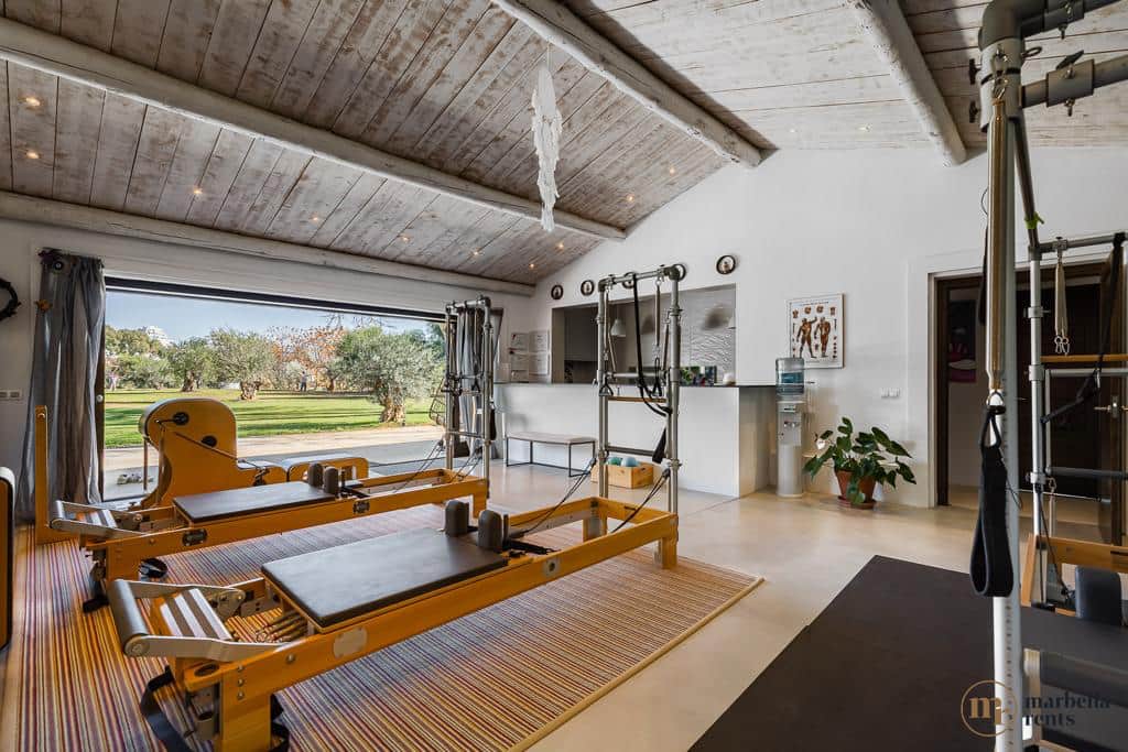 Private fully equipped gym.