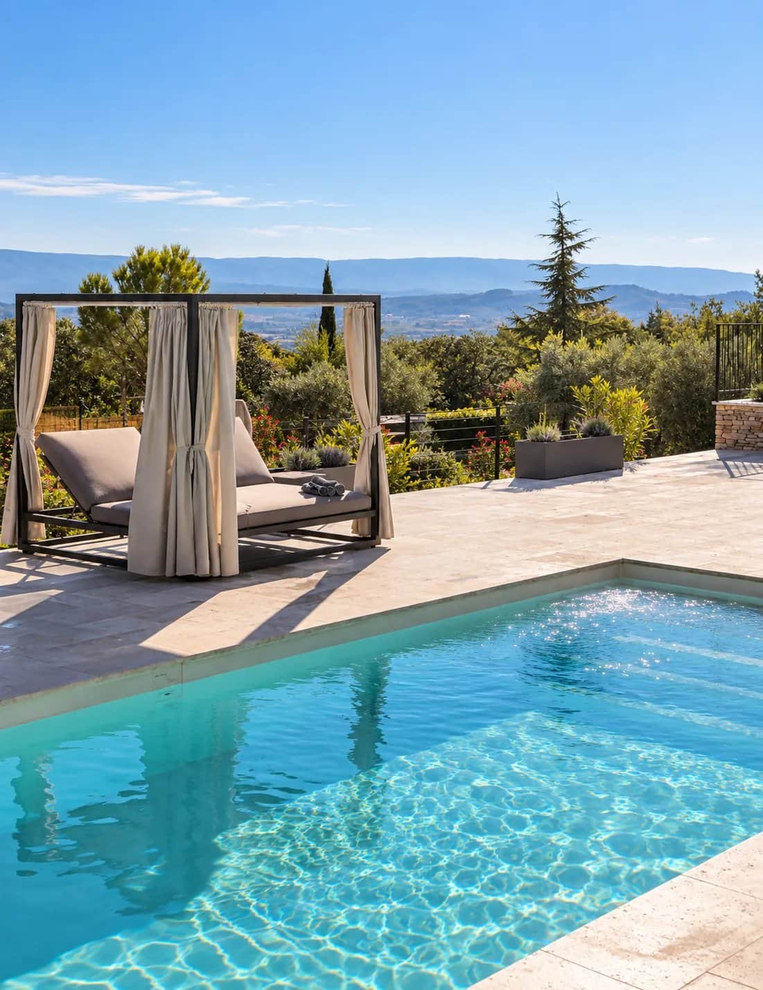 View of the Luberon from the pool