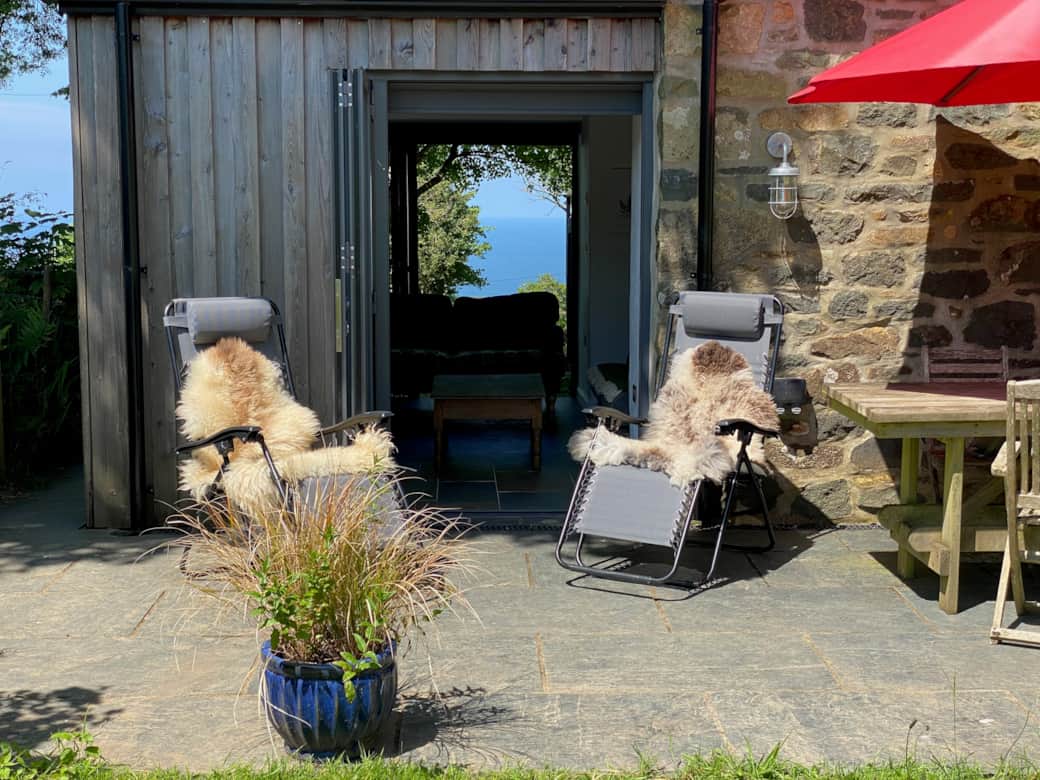 Terrace with recliners