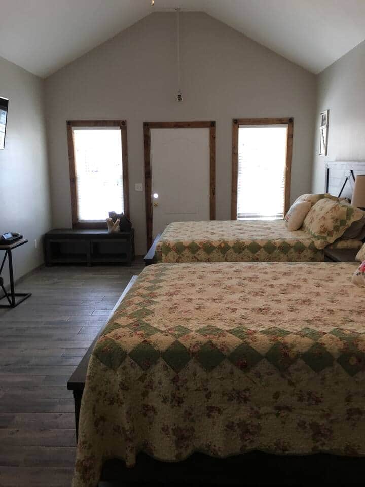 Two queen beds with USB ports in the headboard. Two queen beds with USB ports in the headboard.