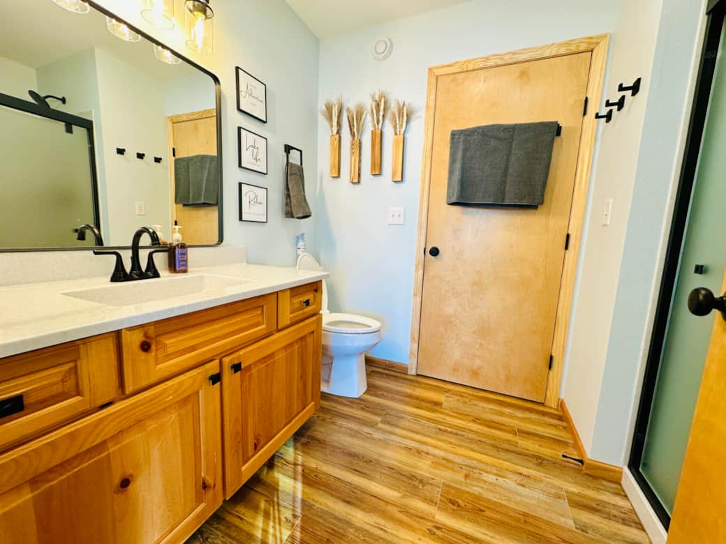 Newly renovated first floor bathroom. Newly renovated first floor bathroom.