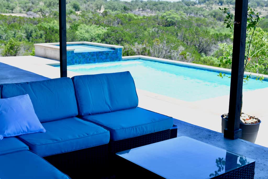 Relax under covered patio furniture