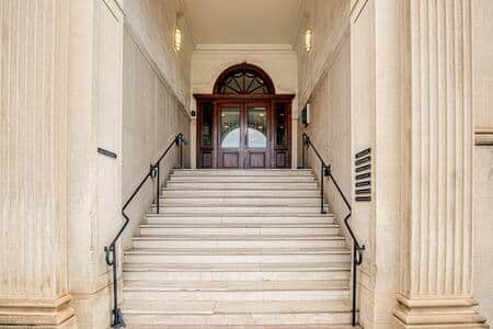 Main Entrance at 2nd floor.  Follow entrance foyer to elevator.