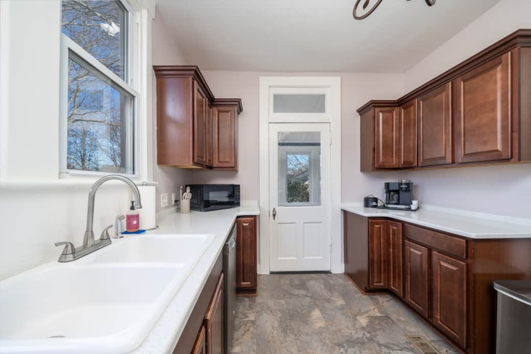 Modern galley style kitchen
