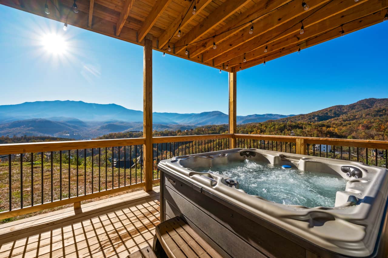 Private Hot Tub with Smoky Mountain Views