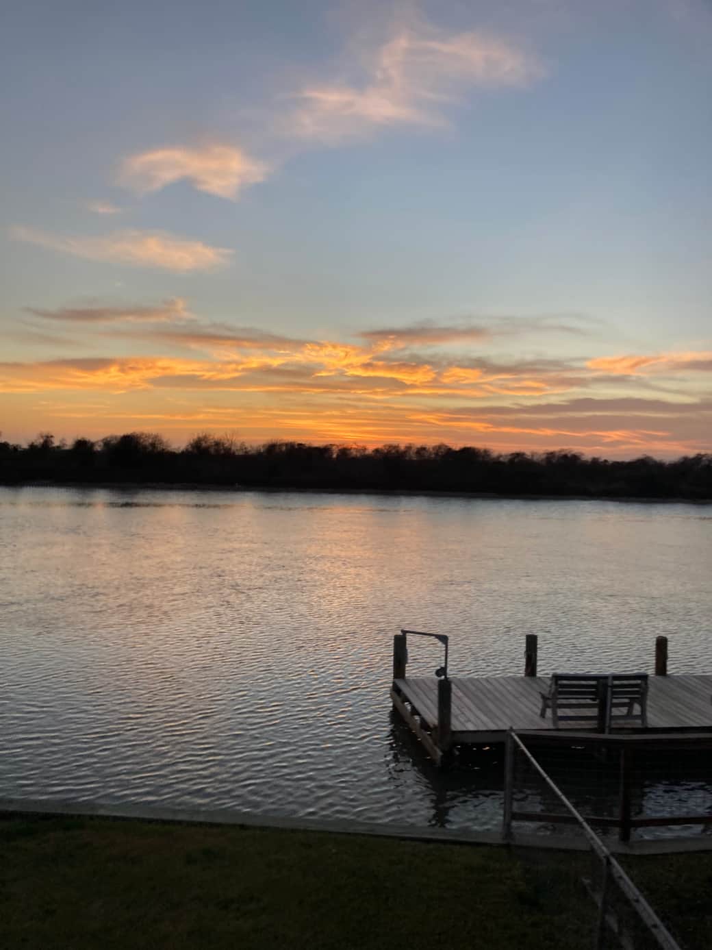 The home has amazing views - sunset overlooking the river and sunrise looking out on St. Mary's