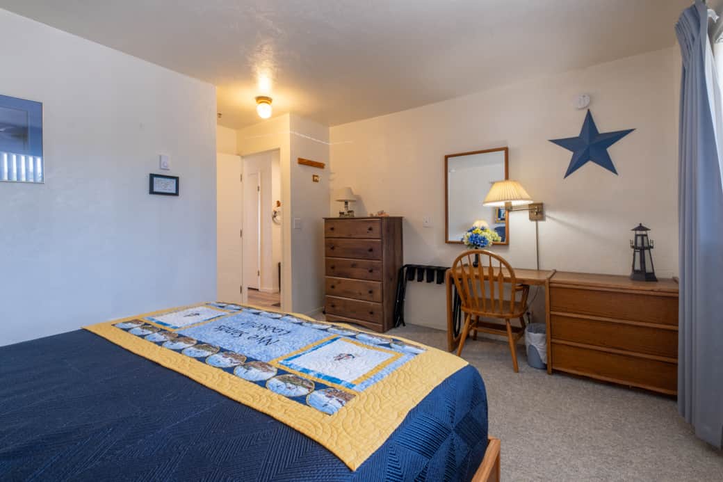 Private desk area in bedroom