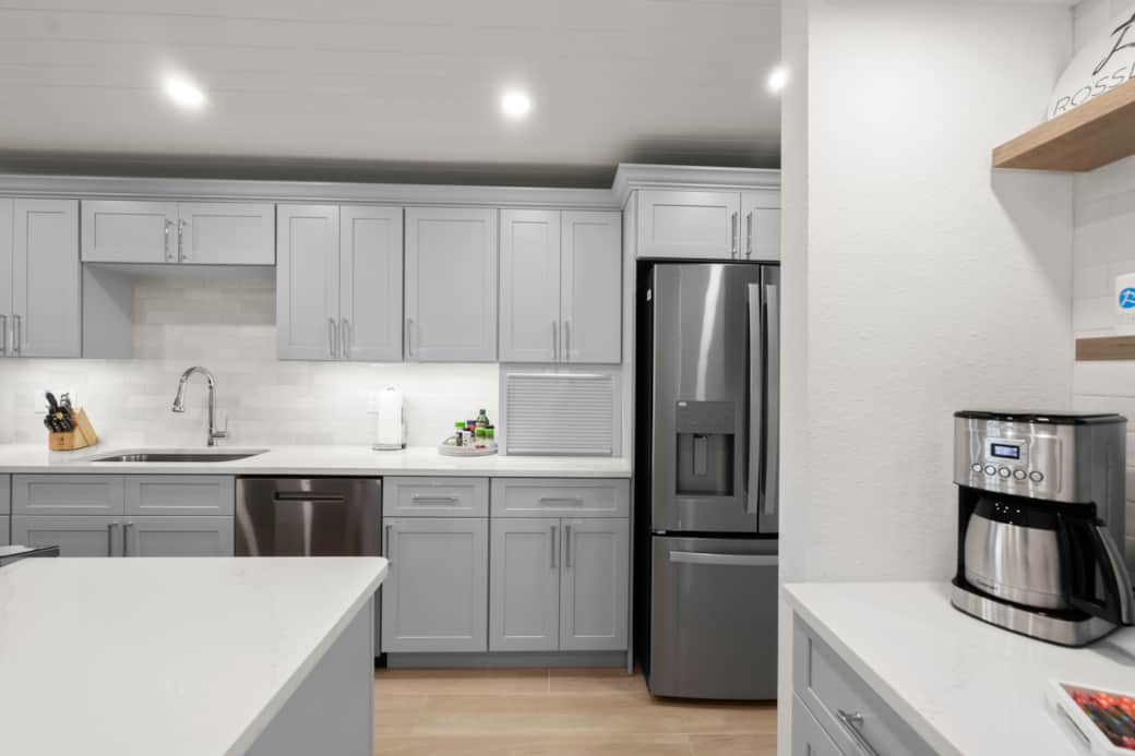 There's a blender and toaster hidden away There's a blender and toaster hidden away