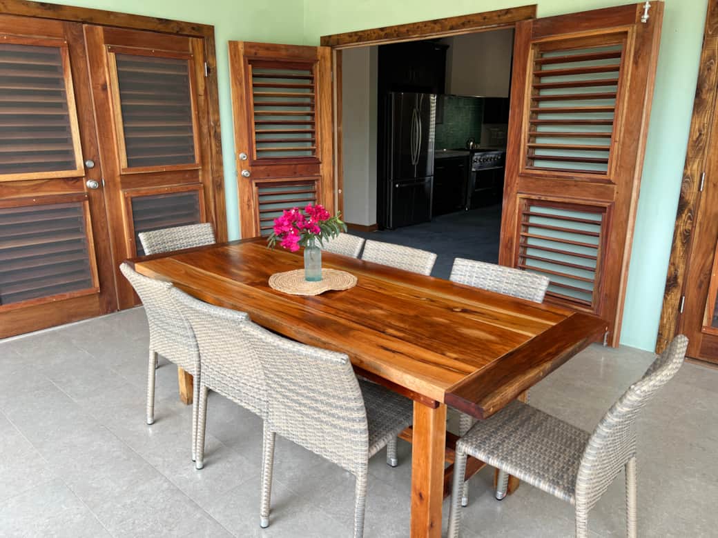 Enjoy your meals together seated under the covered, poolside veranda