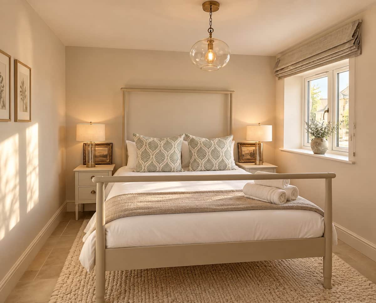 Double bedroom at The Cotswold Barn