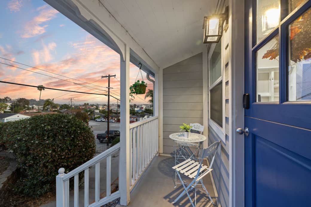Charming balcony with a bistro set, perfect for morning coffee or enjoying the San Diego breeze.