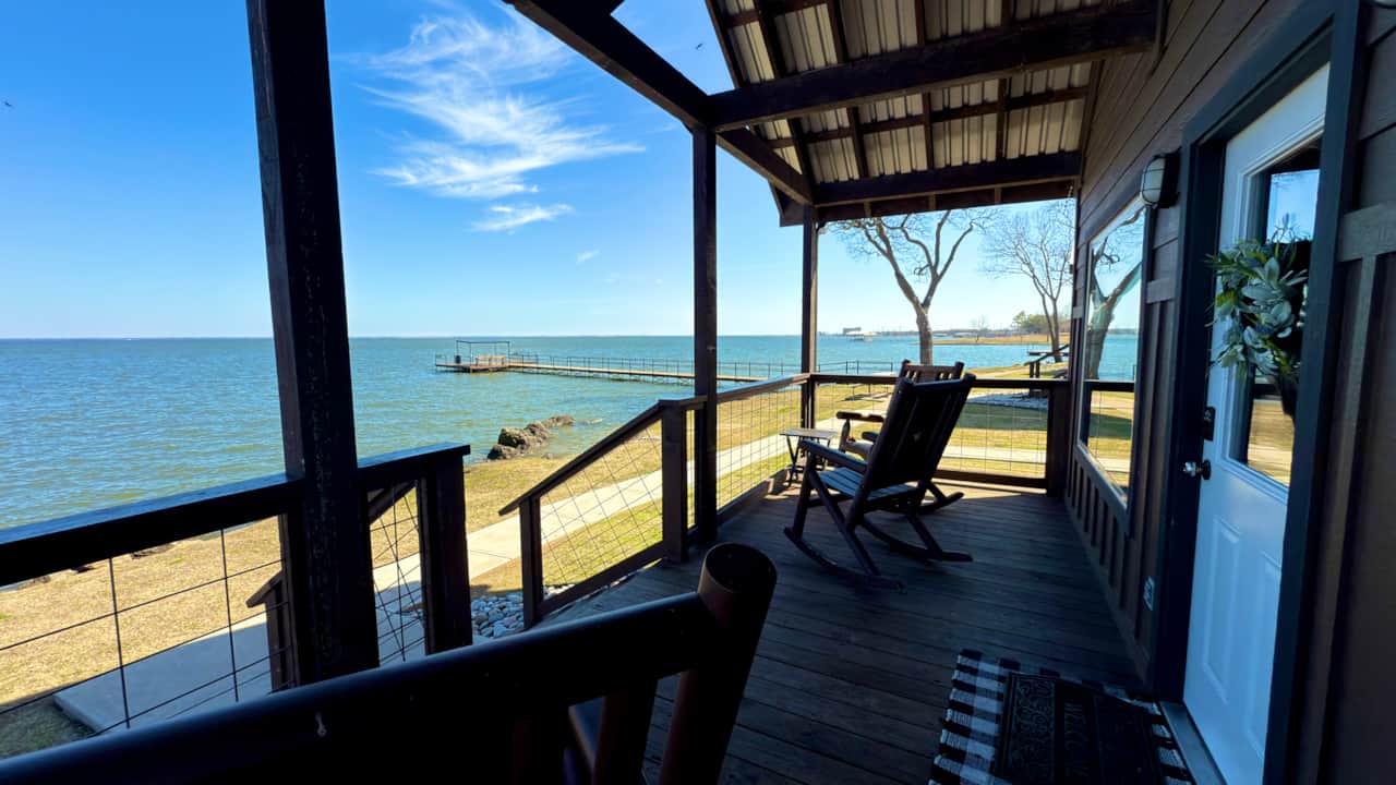 Porch View the Dallas cabin