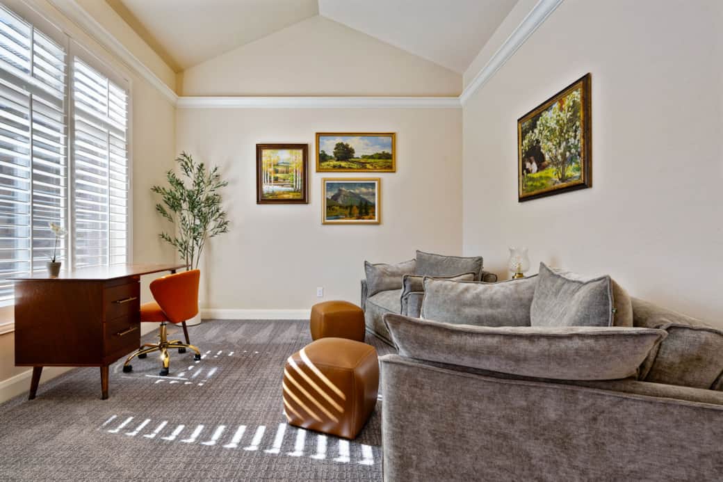 Front Room with 2 Koala Twin XL Oversized Chairs and Dedicated Workspace 