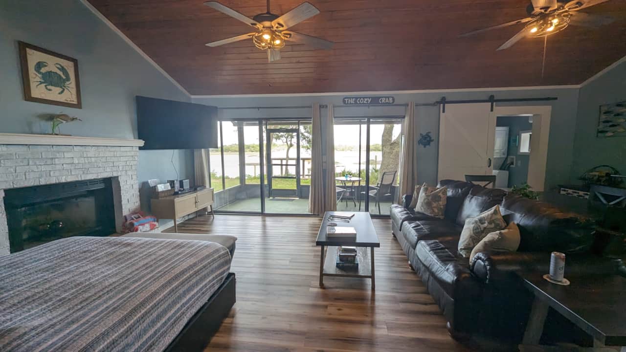 Queen Bed Facing Marsh