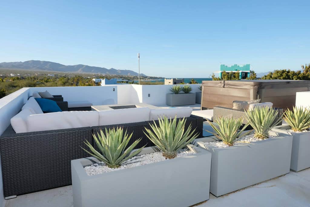 Main House Roof with Hot Tub and Fire Table