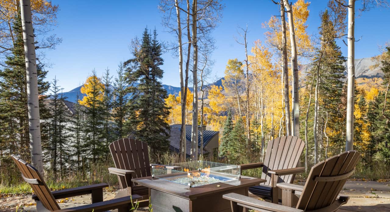New firepit at Bear Lodge overlooking the San Sophia range