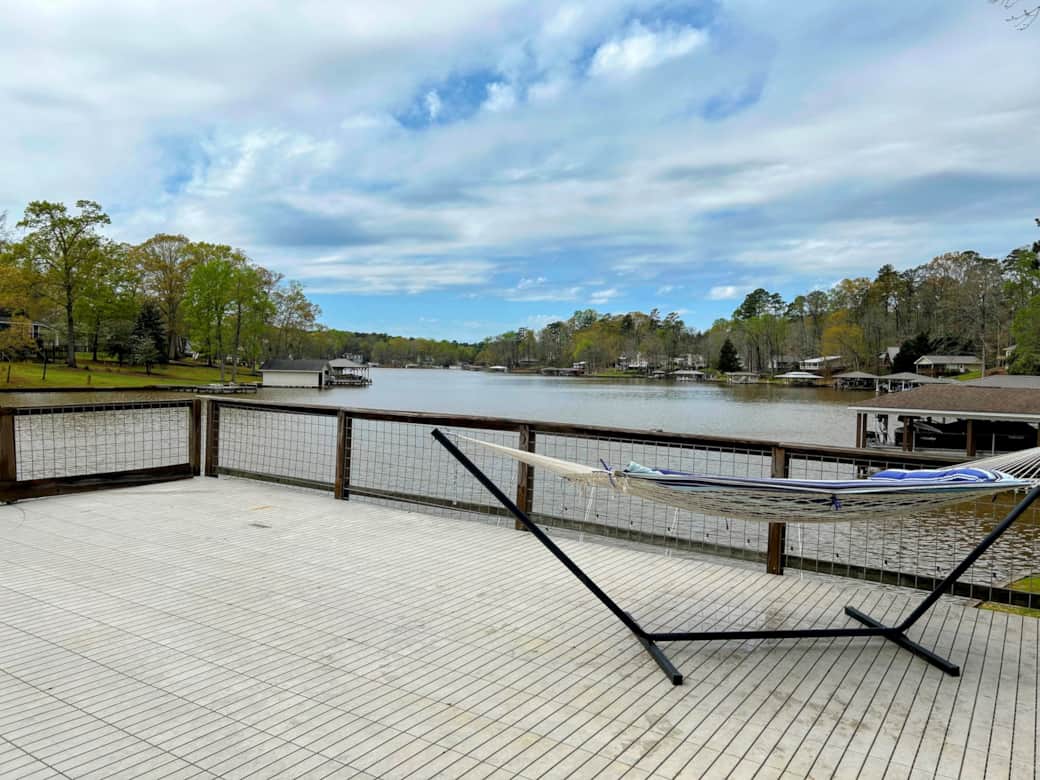 Two-level docks are rare on this part of the lake. Perfect for watching community fireworks!