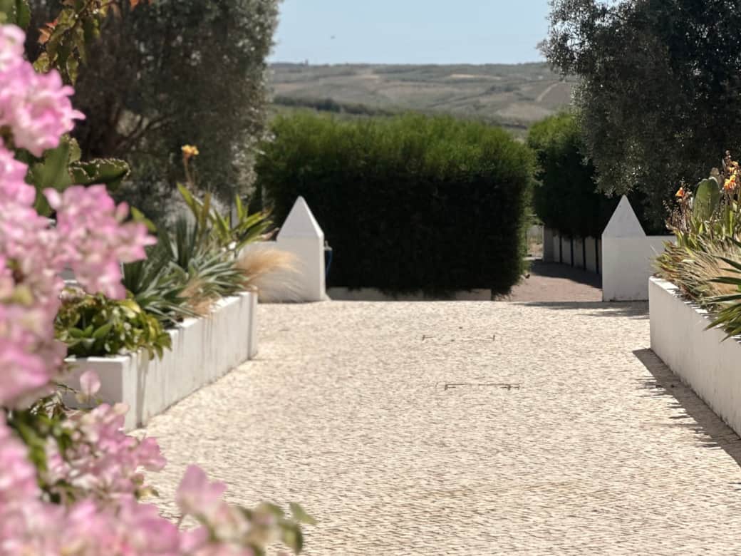 Entrance at The Blanco Bungalow Ericeira Portugal, a stunning farmstay with horses, shetland ponies,