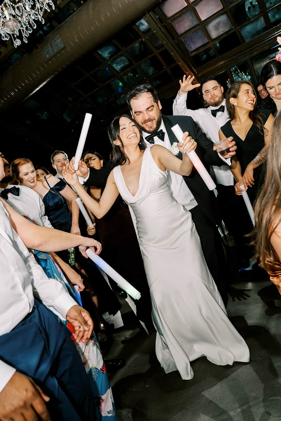 Bride and groom dancing the night away at their Bryan Museum wedding reception in Galveston, Texas