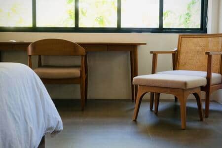 Master's Bedroom Table, Lounge Chair, and King Bed Master's Bedroom Table, Lounge Chair, and King Bed