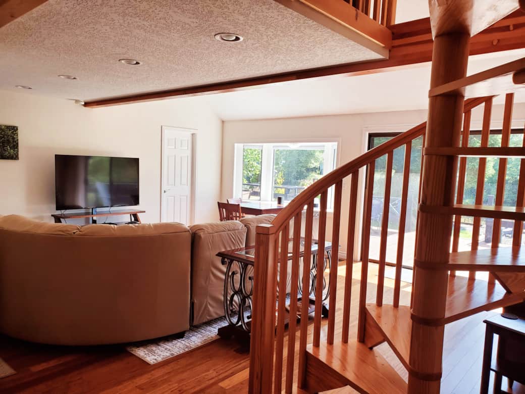 Spiral staircase to loft