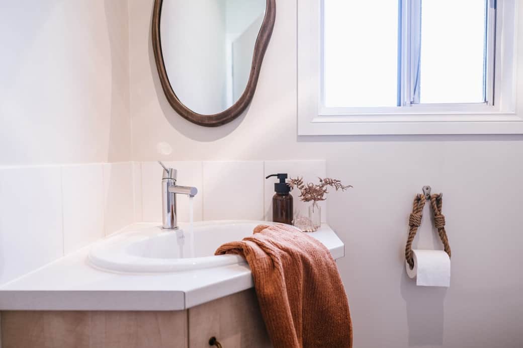 Master bedroom ensuite, with shower, basin and toilet.