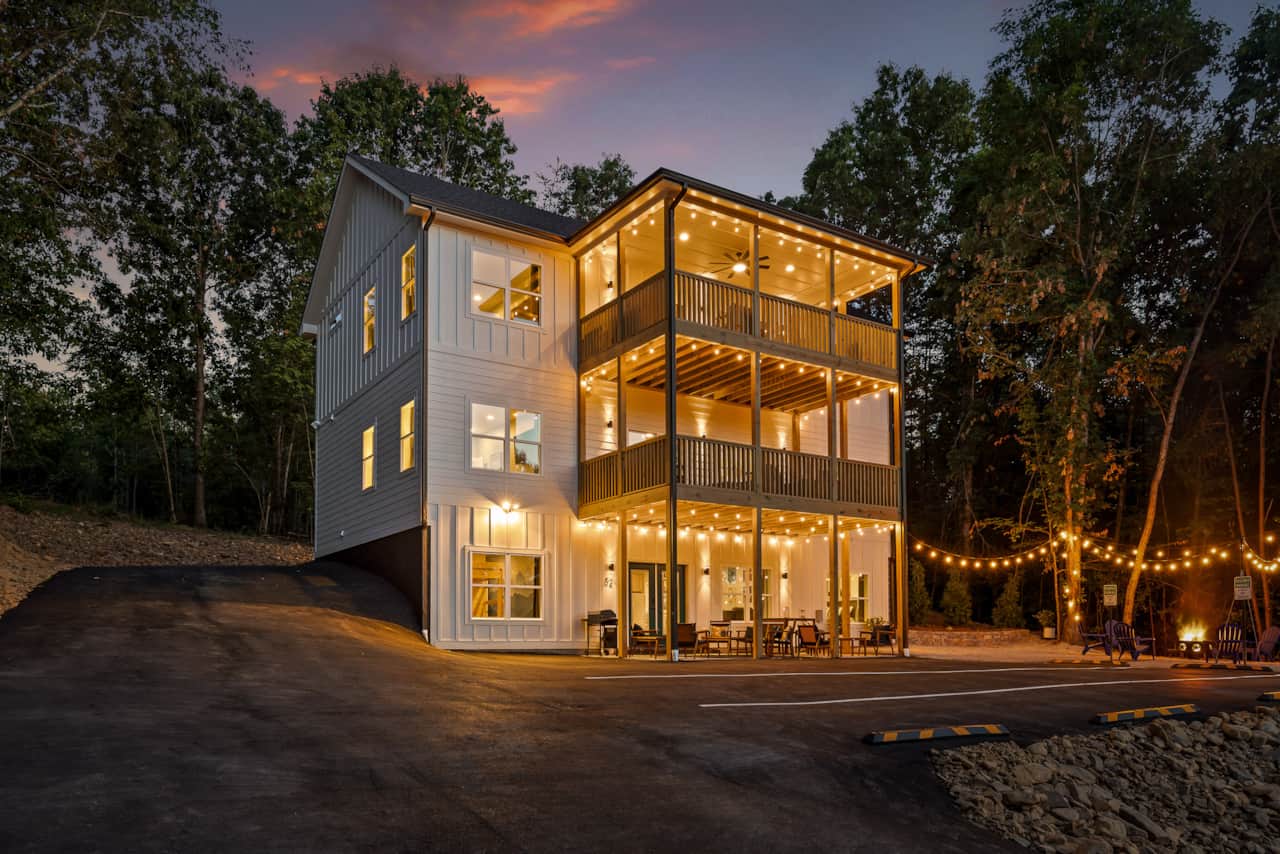 Twilight View of the Cabin