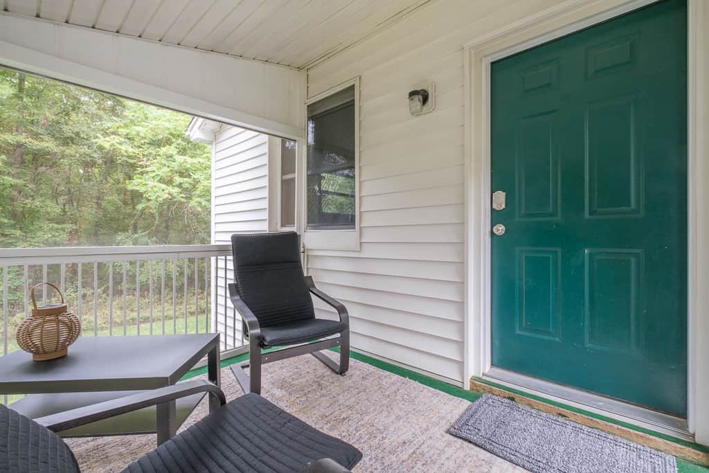 Screened-in porch and entry door Screened-in porch and entry door