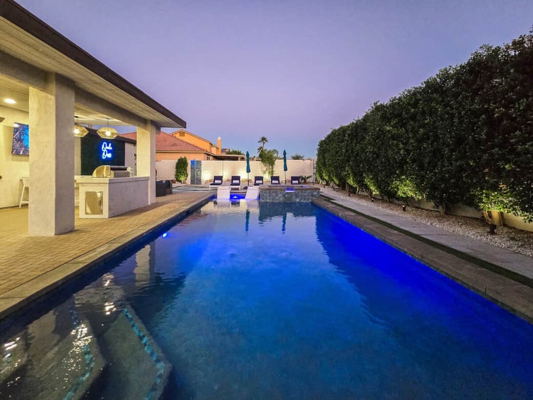 Resort style backyard with ~40 foot pool, hot tub, in pool loungers, poolside loungers, umbrellas, firepit, pool basketball, corn hole, and more!
Resort style backyard with ~40 foot pool, hot tub, in pool loungers, poolside loungers, umbrellas, firepit, pool basketball, corn hole, and more!