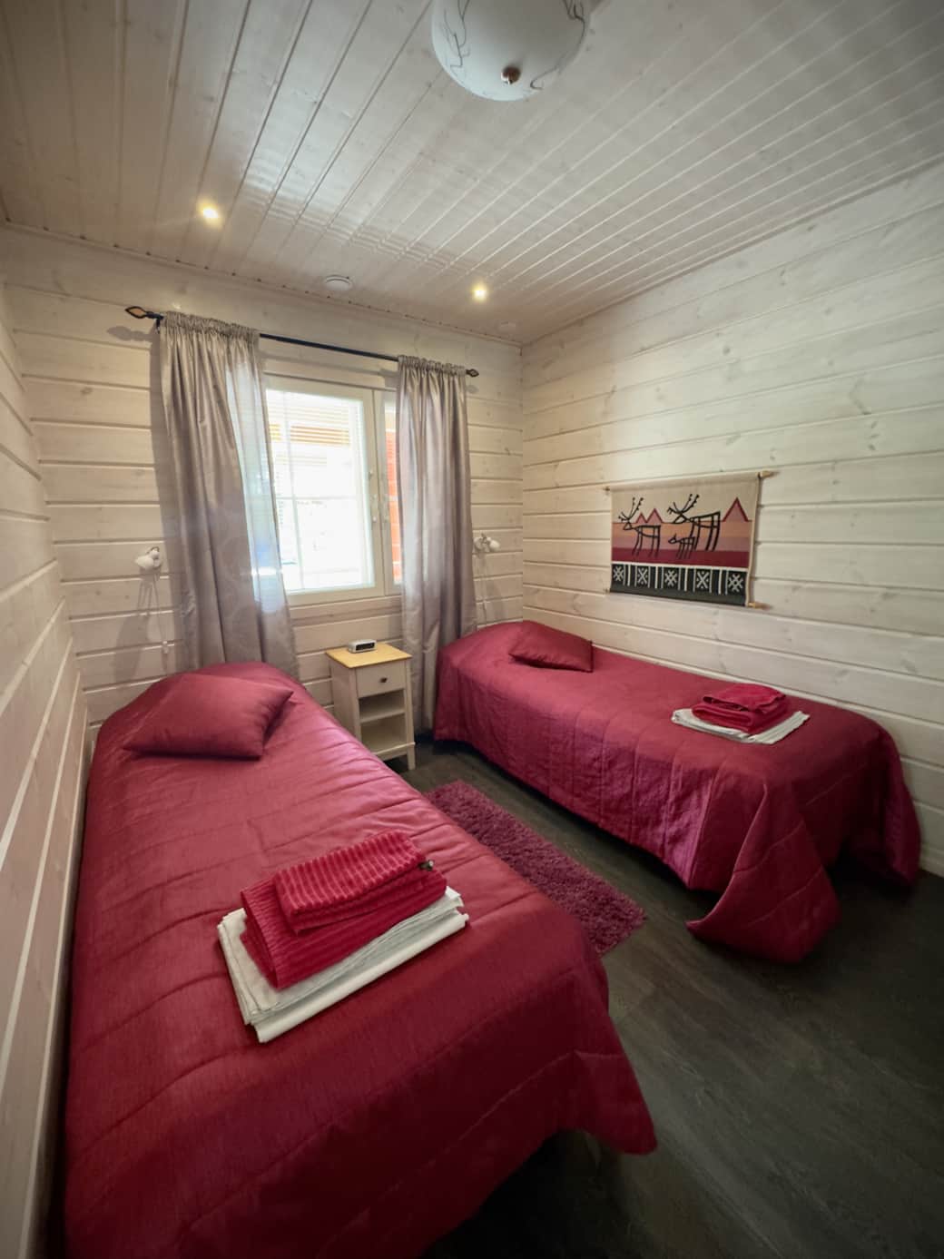 Bedroom with two separate beds. Bedroom with two separate beds.