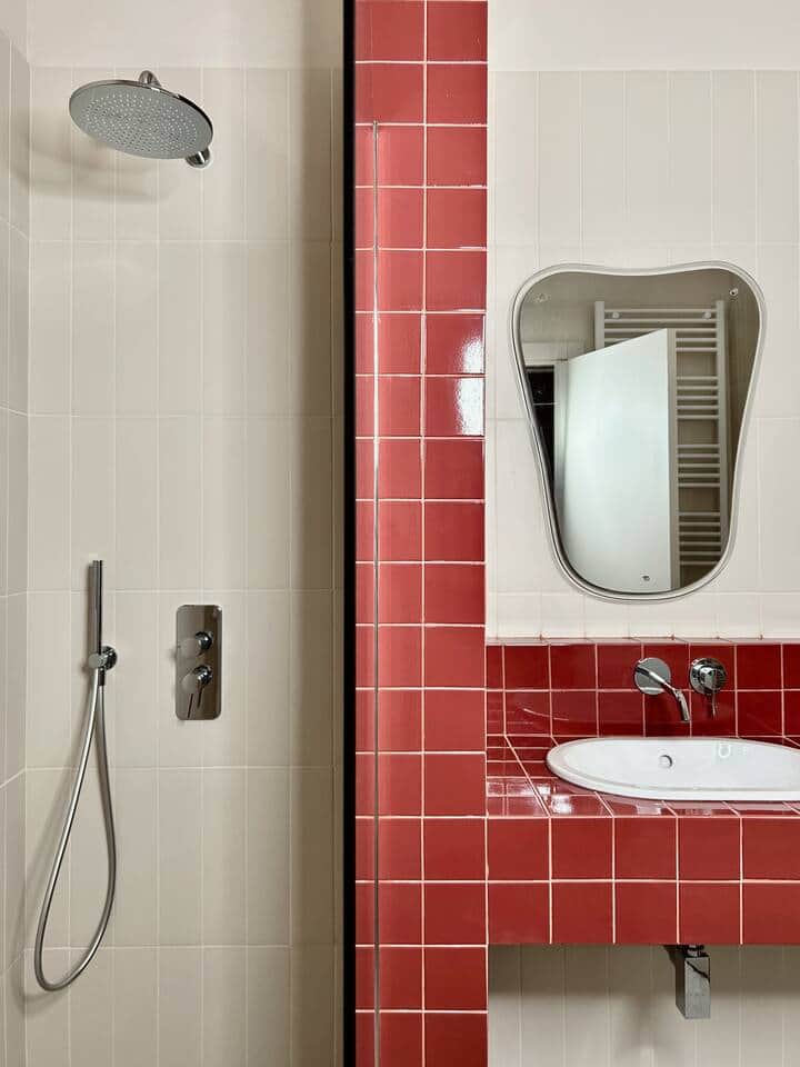 The ease and comfort of a walk in shower, ample bench space and adjustable lighting options