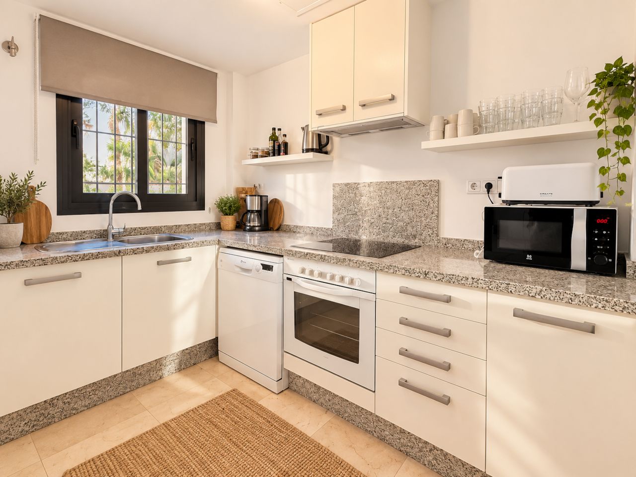 Bright, fully equipped kitchen